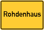 Place name sign Rohdenhaus