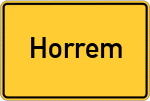 Place name sign Horrem