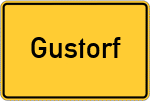 Place name sign Gustorf, Kreis Grevenbroich