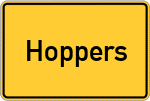 Place name sign Hoppers
