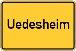 Place name sign Uedesheim