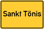 Place name sign Sankt Tönis
