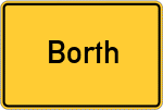 Place name sign Borth, Niederrhein