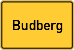 Place name sign Budberg, Kreis Moers