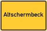 Place name sign Altschermbeck, Niederrhein