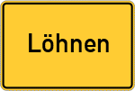 Place name sign Löhnen, Niederrhein