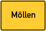 Place name sign Möllen, Niederrhein