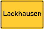 Place name sign Lackhausen