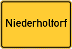 Place name sign Niederholtorf