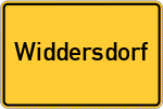 Place name sign Widdersdorf, Rheinland