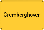 Place name sign Gremberghoven