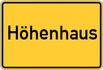 Place name sign Höhenhaus