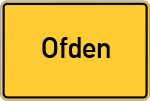 Place name sign Ofden