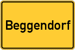 Place name sign Beggendorf, Rheinland