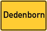 Place name sign Dedenborn