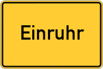 Place name sign Einruhr