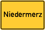 Place name sign Niedermerz