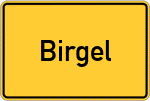 Place name sign Birgel, Kreis Düren