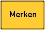 Place name sign Merken