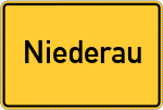 Place name sign Niederau, Kreis Düren