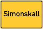 Place name sign Simonskall