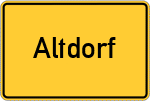 Place name sign Altdorf, Kreis Jülich