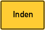 Place name sign Inden
