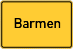 Place name sign Barmen, Kreis Jülich
