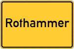 Place name sign Rothammer