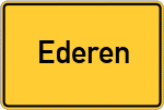 Place name sign Ederen