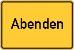Place name sign Abenden