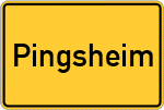 Place name sign Pingsheim