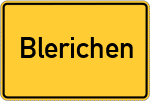 Place name sign Blerichen, Kreis Bergheim, Erft