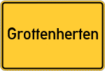Place name sign Grottenherten
