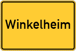 Place name sign Winkelheim, Kreis Bergheim, Erft