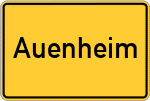 Place name sign Auenheim, Kreis Bergheim, Erft