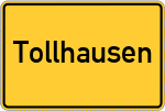 Place name sign Tollhausen, Kreis Bergheim, Erft