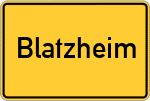 Place name sign Blatzheim