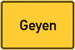 Place name sign Geyen
