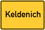 Place name sign Keldenich