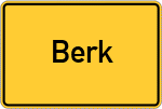 Place name sign Berk, Eifel