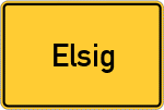 Place name sign Elsig