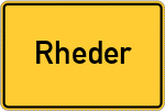 Place name sign Rheder, Kreis Euskirchen