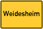 Place name sign Weidesheim