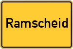 Place name sign Ramscheid