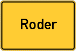 Place name sign Roder