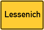 Place name sign Lessenich, Kreis Euskirchen
