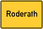 Place name sign Roderath