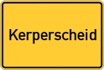 Place name sign Kerperscheid, Eifel