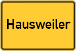 Place name sign Hausweiler, Kreis Euskirchen